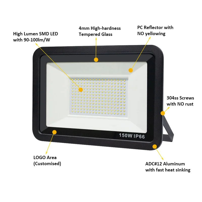 120 watt Stadium Sport Lighting IP66 Waterproof Reflector Led 50w 100w 150w 300 Watt 200w Outdoor Flood Light