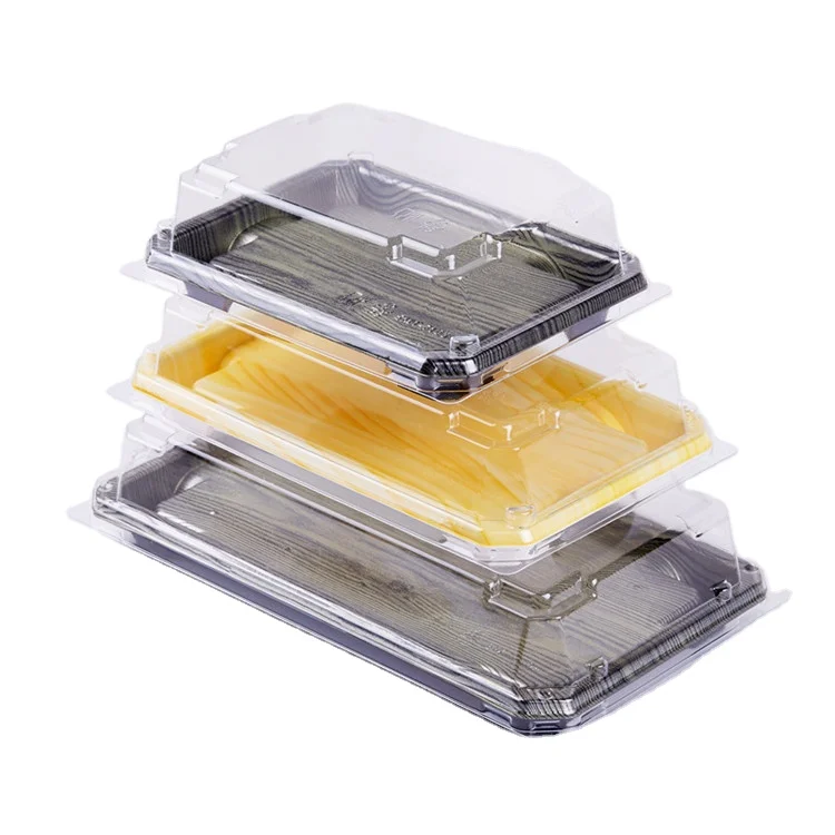SM1-5109MZ Take Away Food Salad Stackable Plastic Cheesecake Catering Restaurant Party Trays With Lids