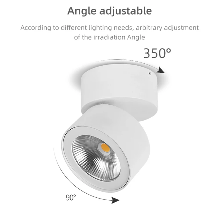 Adjustable downlight Indoor Surface Mounted Ceiling 10w 20w Cob Round Led Down Light