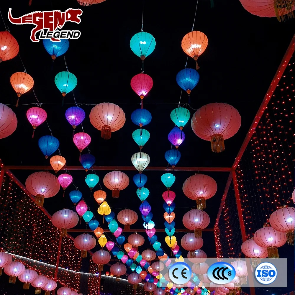 Hanging outdoor garden silk vietnam lantern for decoration