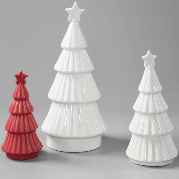 Customized Logo Home Decor Ceramic Christmas Tree set 3