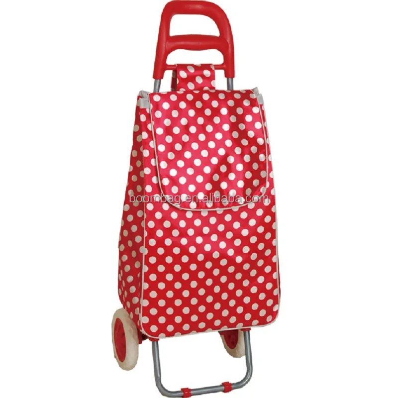 Folding Wheeled Shopping Trolley Festival Bag Strong Waterproof Lightweight Rolling Grocery Shopping Cart
