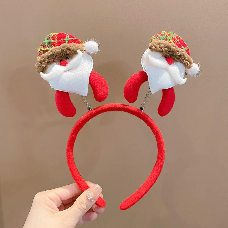 Хит продаж рождественские головные уборы детские новые повязки на голову с бантом забавные праздничные аксессуары для маленьких девочек