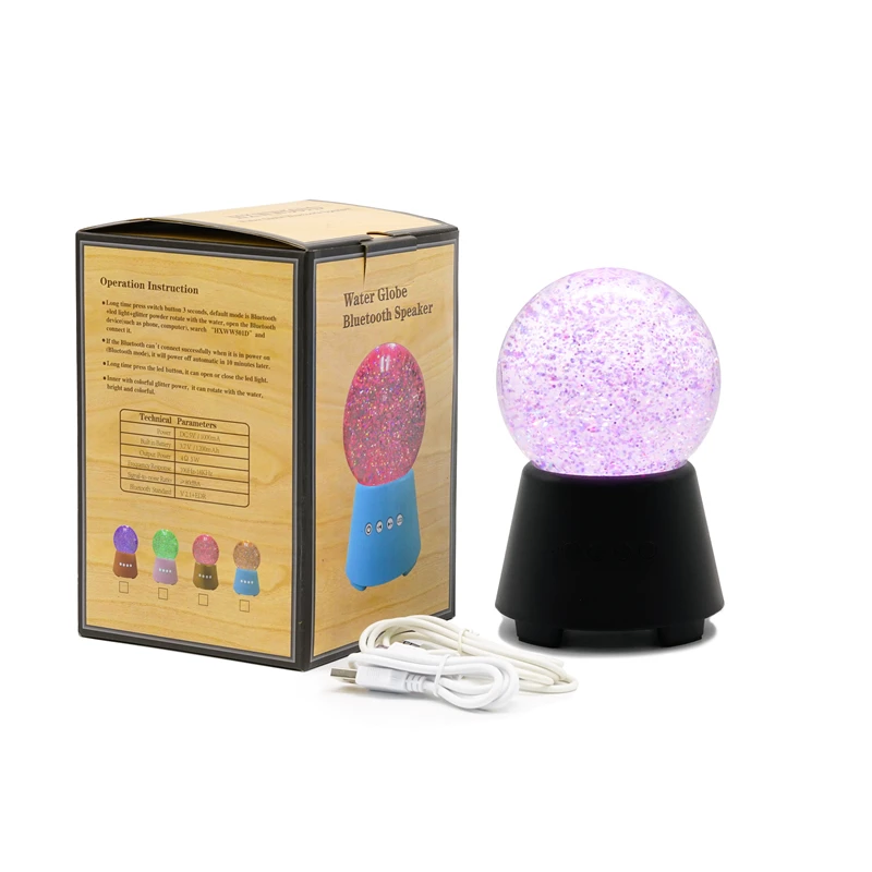 Рождественский подарок лунный свет волшебный шар потолочный bt soundbox светодиодный цветной беспроводной синий зуб водяной снежинка хрустальные колонки