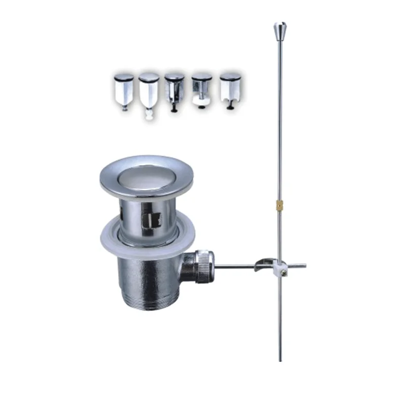 Customized Filter Waste Drains Basin Pop Up Push Button Strainer Basin Waste Drain With Overflow