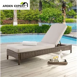 Hotel Adjustable Rattan Chaise Lounger Chair Furniture Outdoor Sun Bed