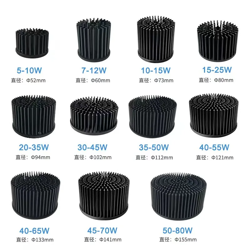 Hongyi Factory custom 200W Stage Lighting heatsink Cold Forging Radiator Aluminum Alloy Downlight Heat Sink For Led Grow Light