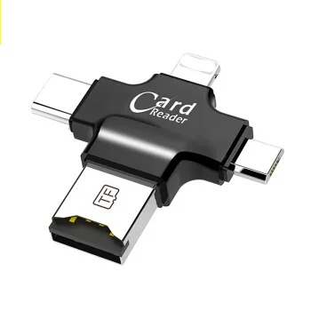  4 в 1 крестообразное очертание Type-C Micro USB адаптер OTG кард-ридер для смартфонов ноутбуков и настольных