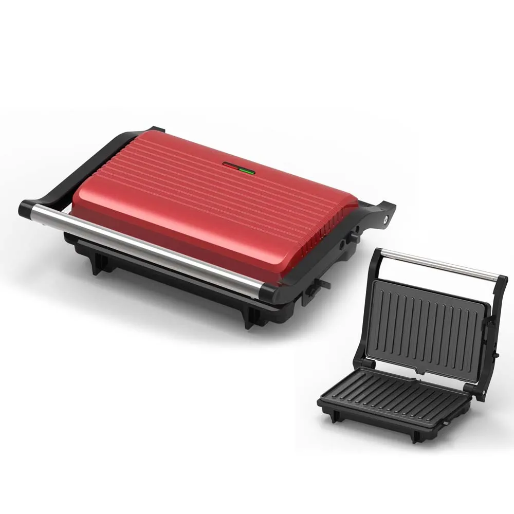 Non Stick Double Flat Cooking Plate Indicator Light Cool Touch Handle 1000W Sandwich Maker Tostadora De Pan Sandwichera