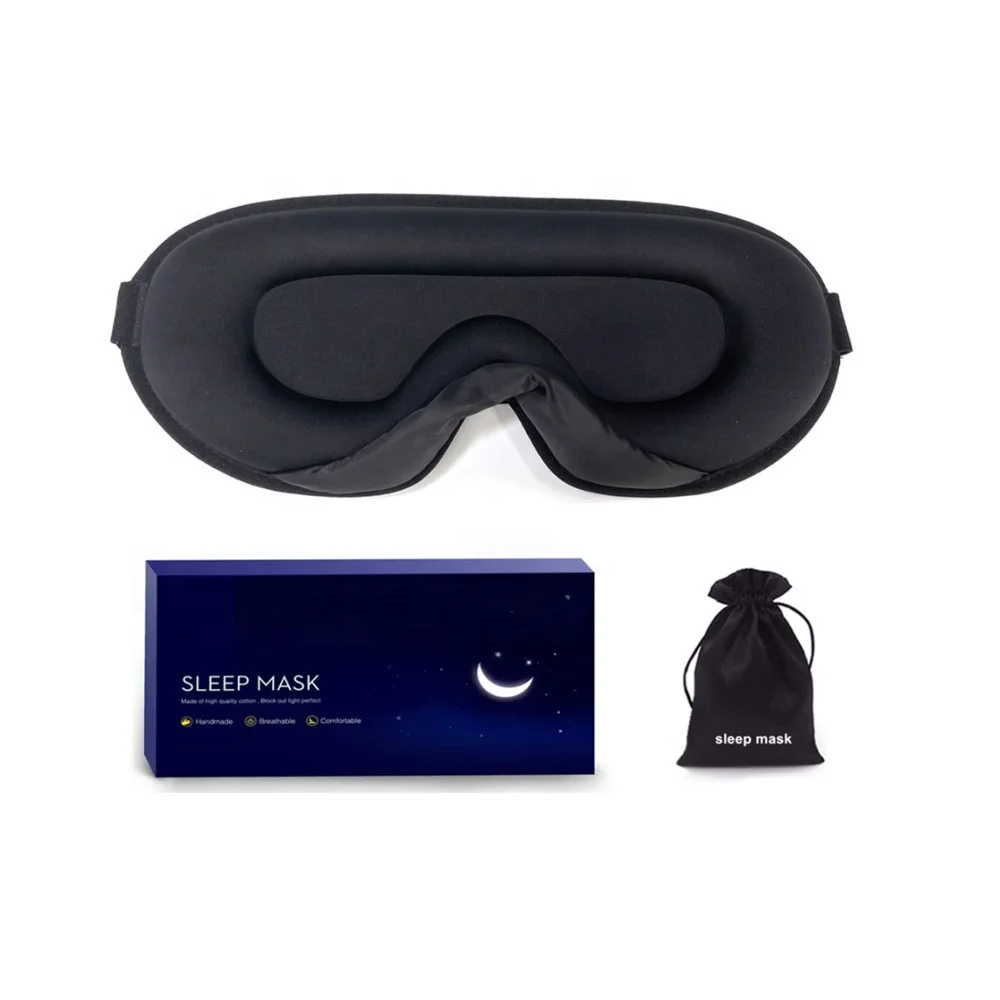 2024 шелковая 3D маска для глаз сна женщин и мужчин повязка на глаза с регулируемым эластичным ремешком логотипом примем 100% Затенение света OEM