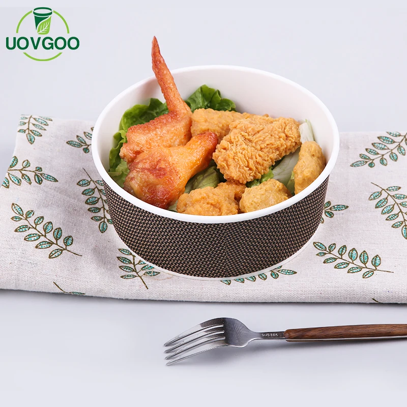 Good Hot Insulation Korean And Japanese Food Take Away Ripple Paper Bowl