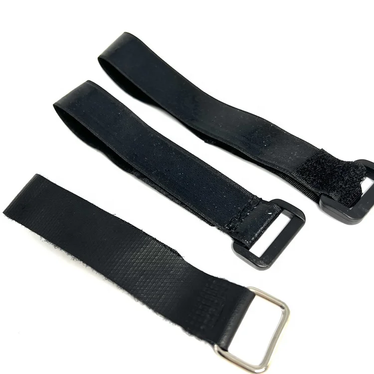 Fastening wraps Cable Wire strap custom size adjustable Reusable non-slip strap hook and loop strip with plastic buckle