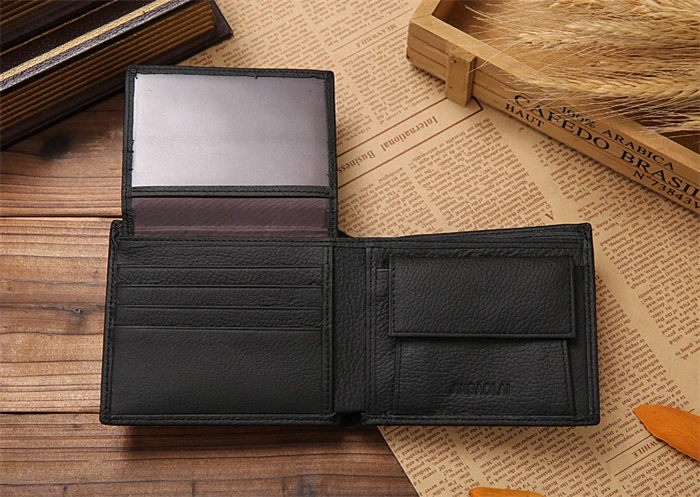 Jinbaolai брендовый складной мужской кошелек из натуральной кожи с карманом для монет