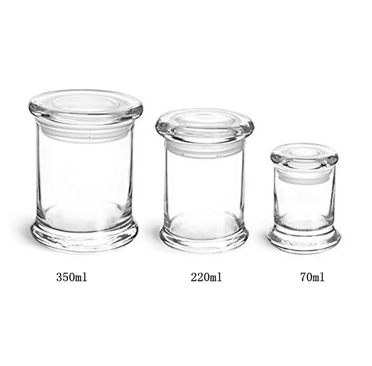 2oz 7oz 12oz Glass Candy Storage Container Candle Jars with