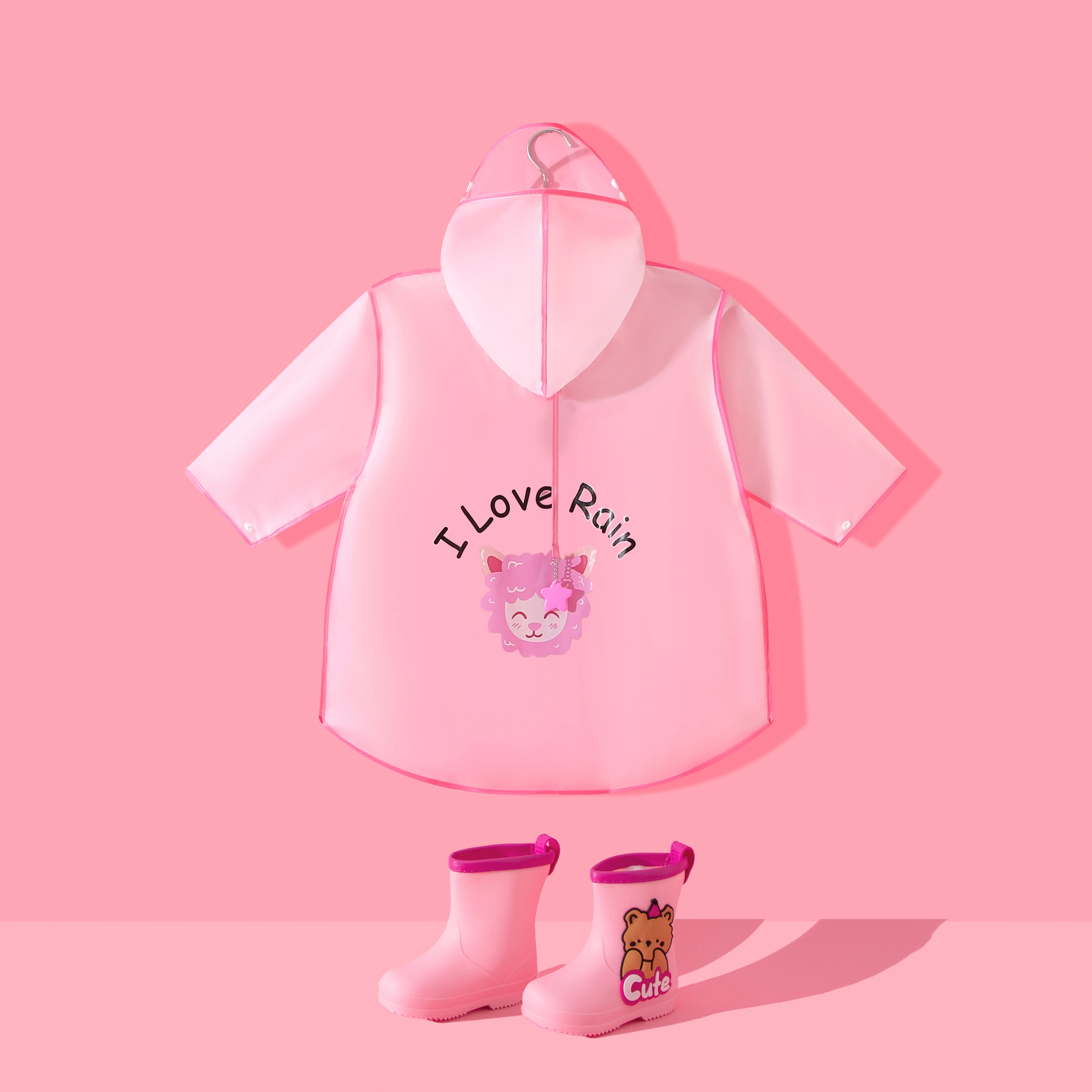 Cartoon Printed Raincoat Ponchos For Kids raincoats for children