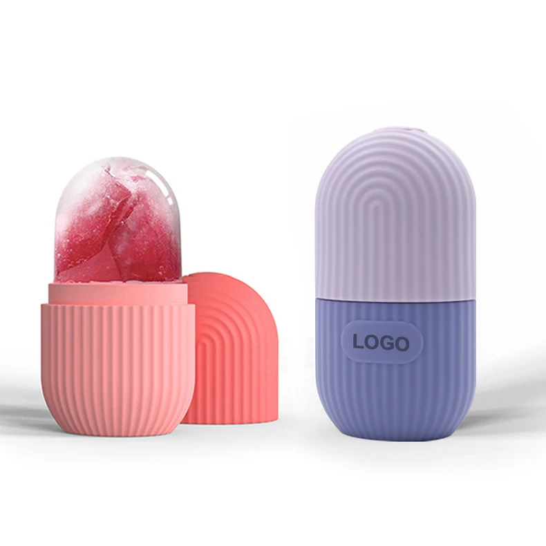 Customized Logo Silicone Face Massage Ice Mold Facial Skin Care Tool Cooling Face Roller Silicon Ice Mold For Beauty Salon Using