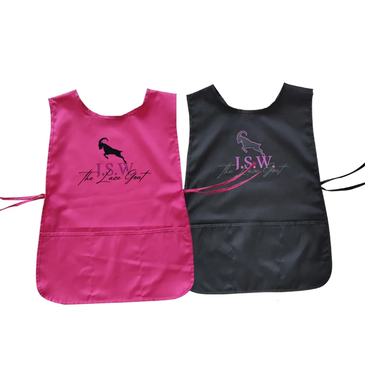 Hot Style Unisex Custom Print Logo Vest Apron Adjustable Nail Uniform With Three Big Pockets Carpenter Aprons