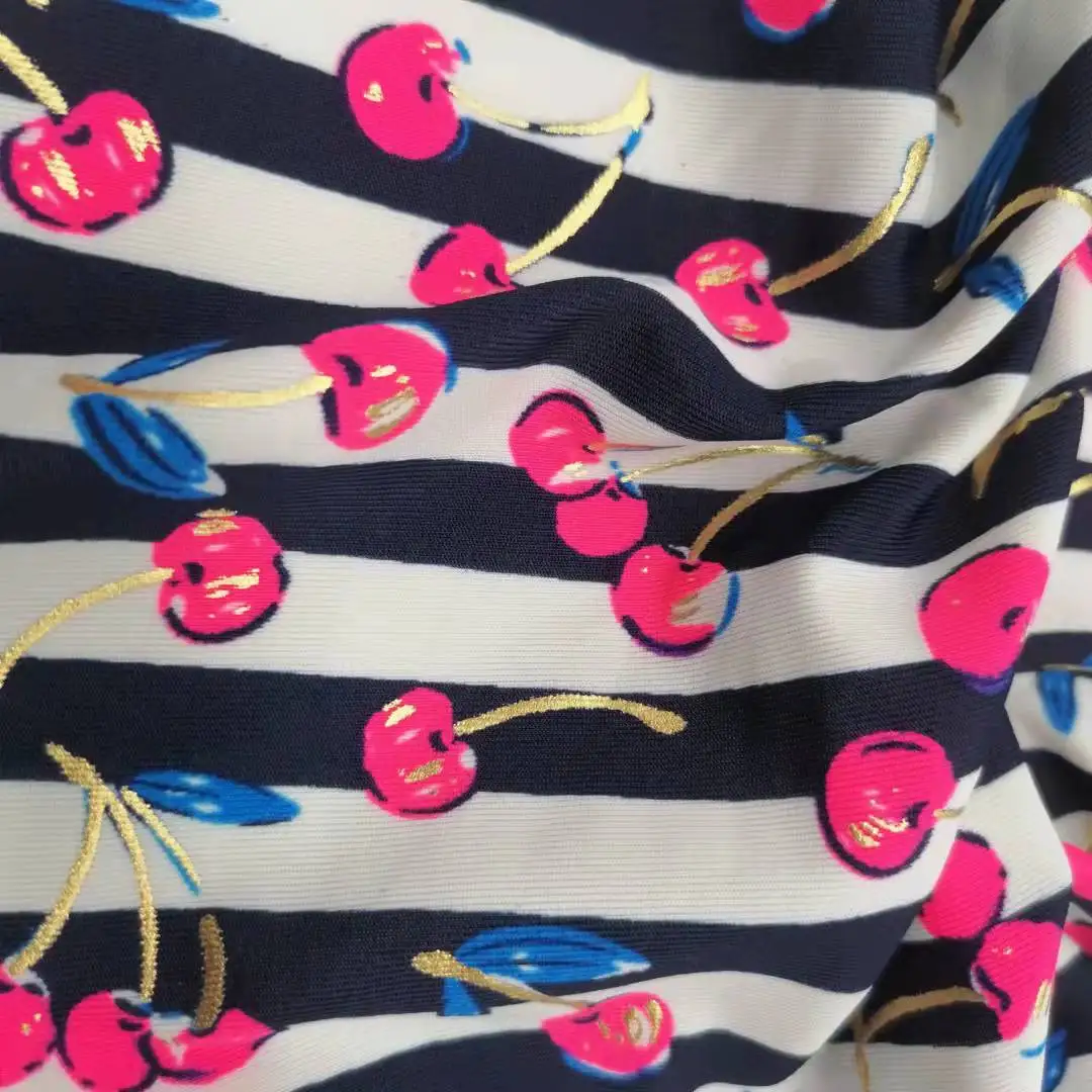 Breathable Uv-proof Printed 85 Polyester  15 Spandex Interlock Fabric for Shirt Yoga Legging Sportswear Garment