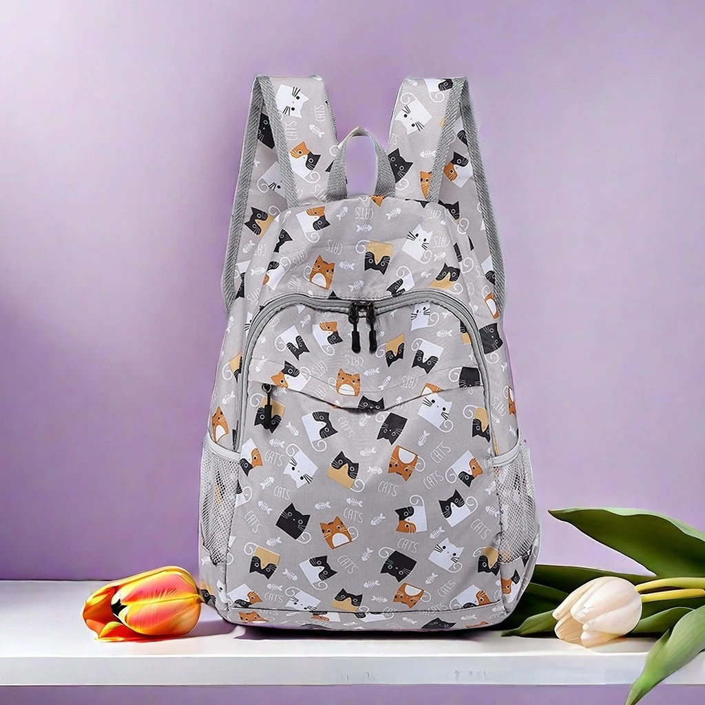 Nylon Fabric Lightweight Packable Cartoon Backpack Waterproof Hiking Camping Travel Foldable Ultralight Bag with Logo