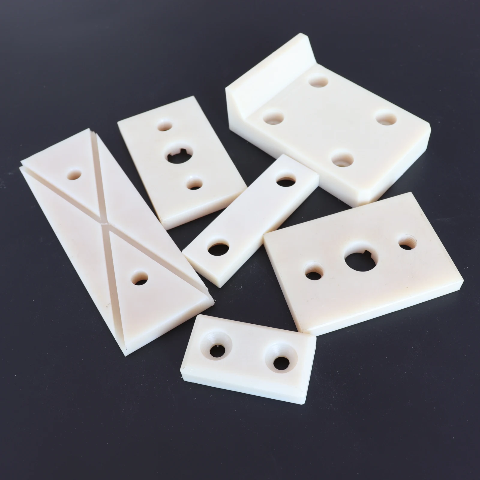 CNC customized plastic parts for machinery, turning white wear-resistant MC nylon parts, plastic blocks,