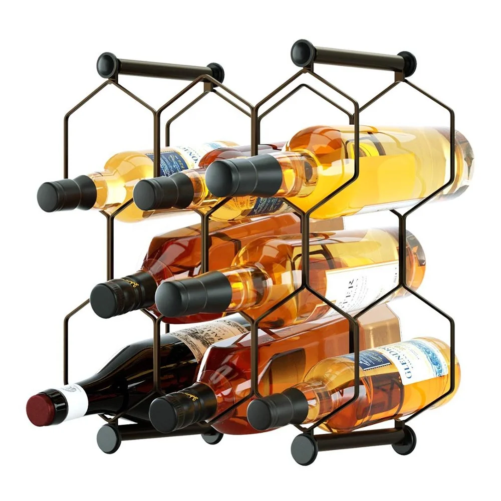 
Foldable Wood Wine Rack Holder Storage Display Table Free Standing Rustic Wooden Racks Countertop Decor Organizer 