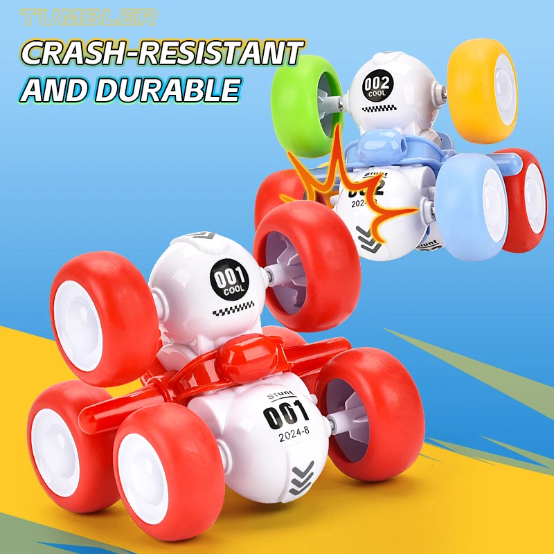 360 degree full-sided rolling tumbler multiple colors friction power 6 wheel stunt car for more than 3 years old children