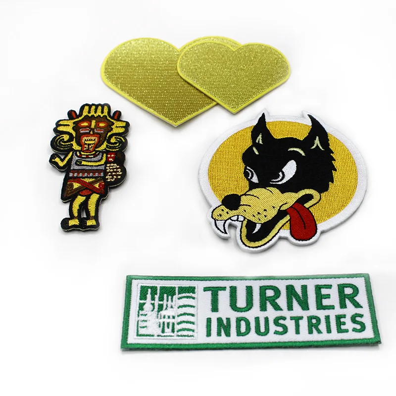 Custom cute logo applique iron embroidery patches wholesale clothing hat accessories badges