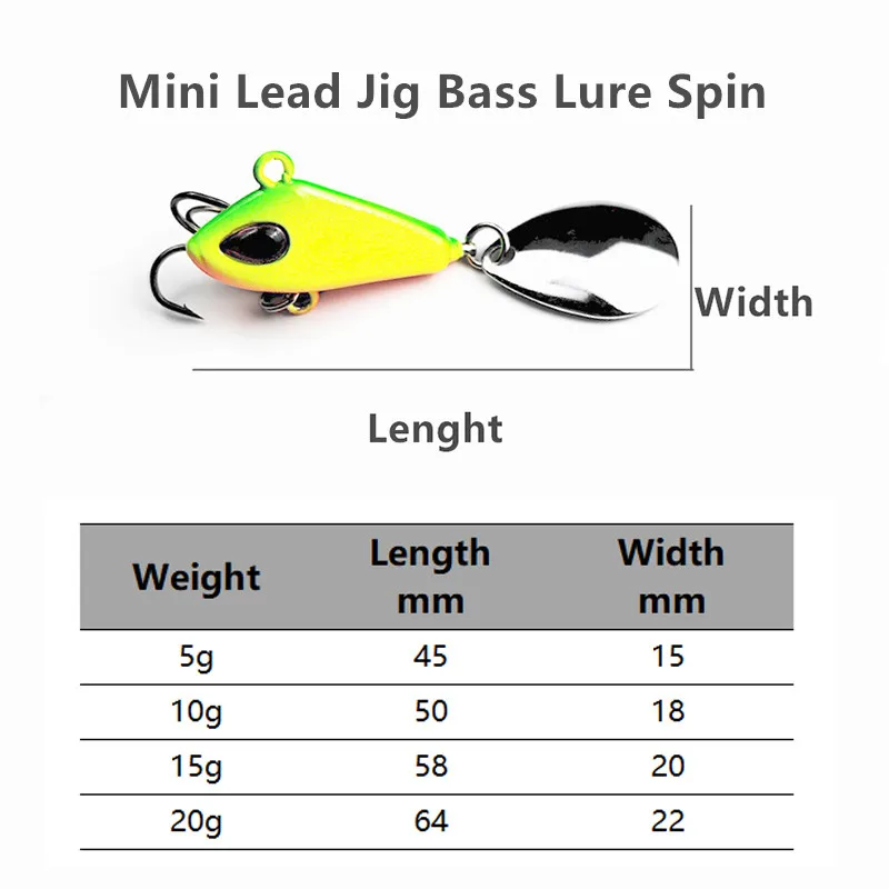 MISTER JIGGING 5g 10g 15g 20g 3D Eyes with hook mini spin fishing tackle metal jig head fishing lure