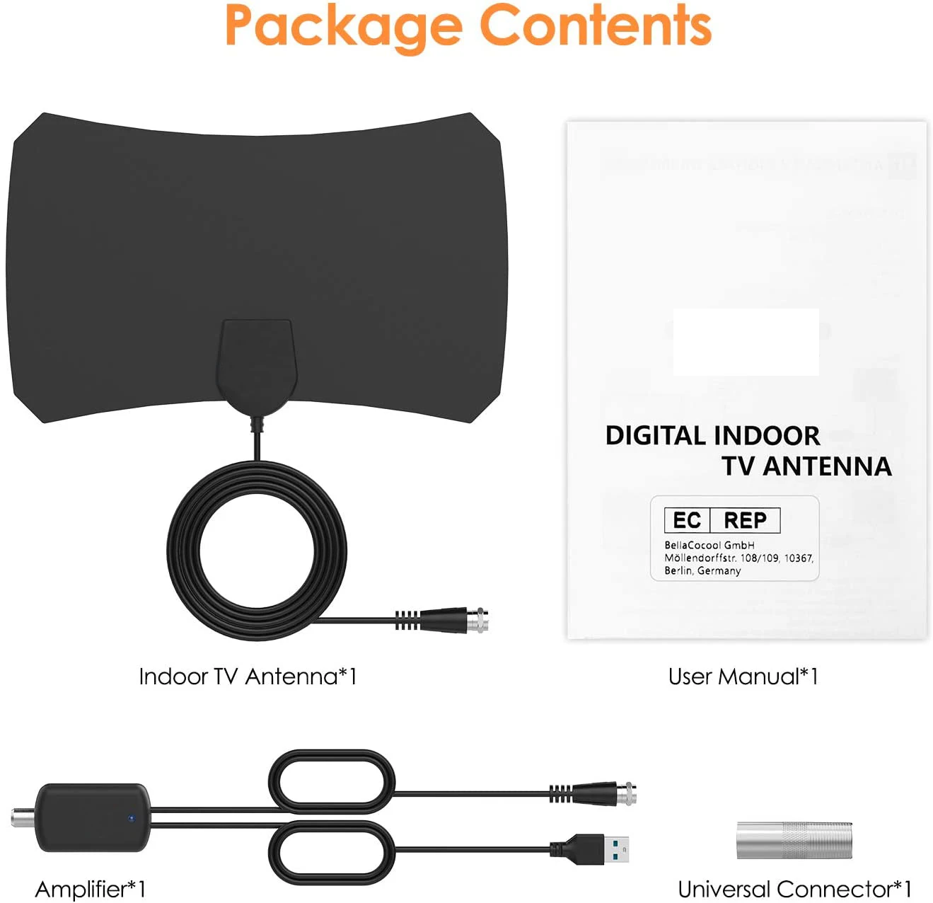 Wholesale tv antenna indoor hdtv digital antenna for set top box television channels signal aerial 1080P 50 Miles