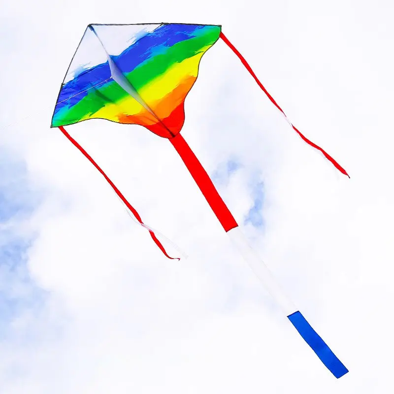 High quality hot sale rainbow kite new design wholesale factory direct sale polyester kite fiberglass frame china oem customized