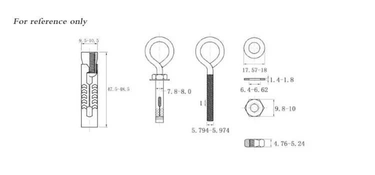 Stainless steel eye hook expansion anchor sleeve anchor bolt for building