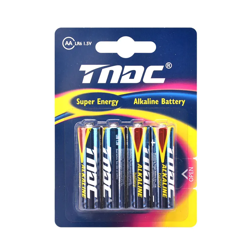 TNDC LR6 AA Alkaline Battery 1.5V Nominal Voltage Certified for Home Appliances Power Tools Cylindrical Packaged Blister