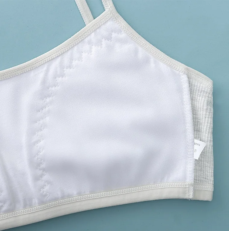 Soft And Comfortable Solid Print Cotton Little School Girls Bra For Sale