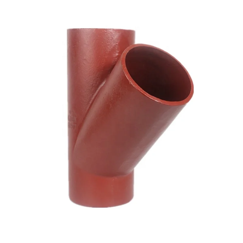 The SML no-hub cast iron drainage pipes and fittings  BSEN877, DIN19522, ISO6594. 45deg single branch made in China