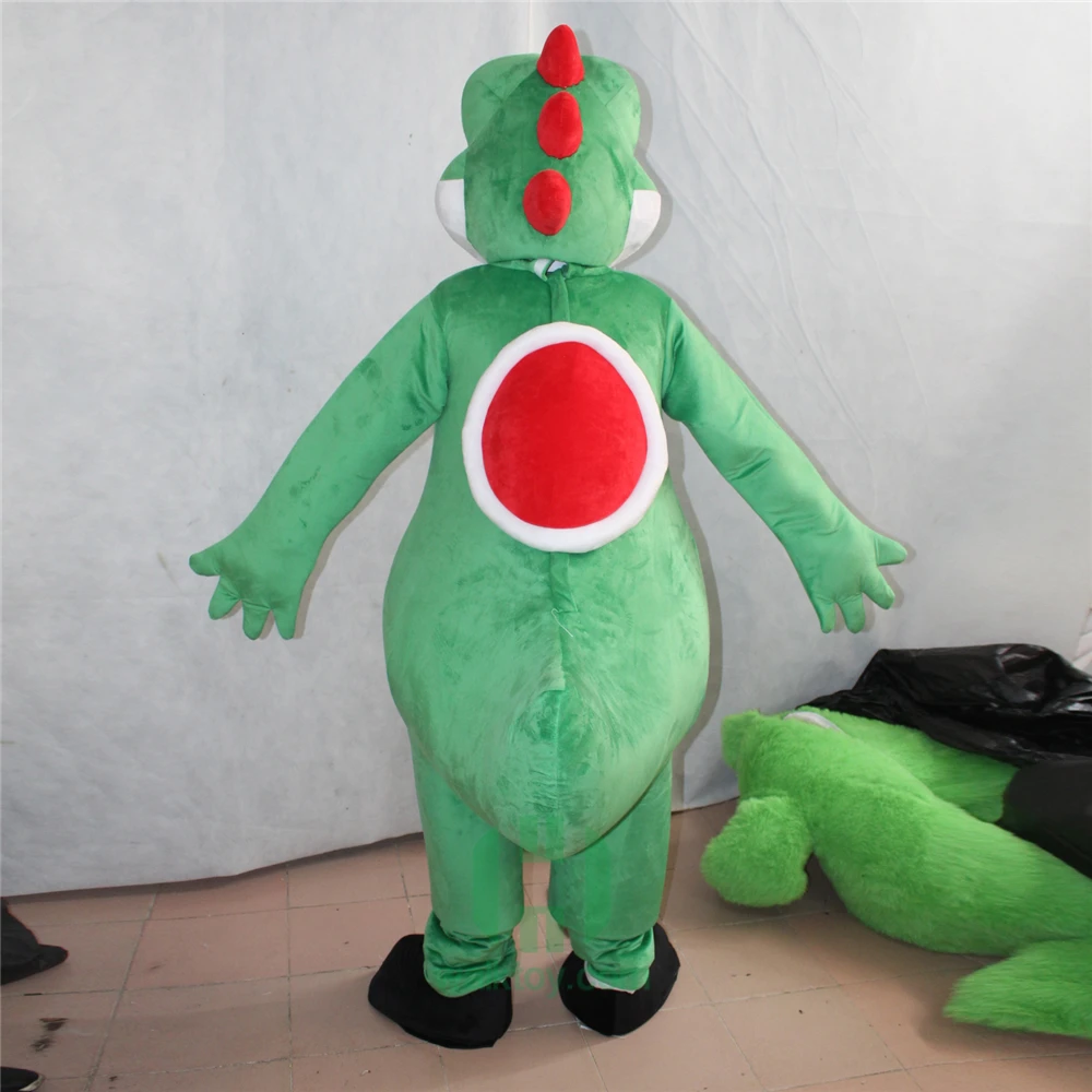 Green Dinosaur Yoshi Dragon Mascot Costume for Adults Halloween Carnival Party Event
