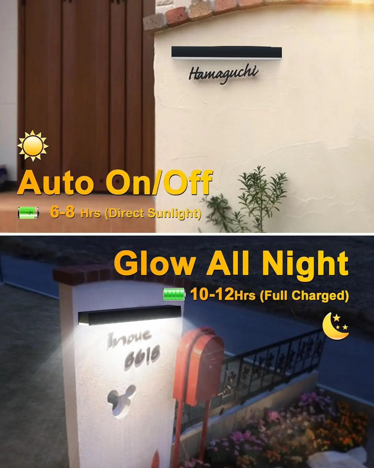 Solar Powered Billboard light Advertisement Sign Security Light for Patio housing number