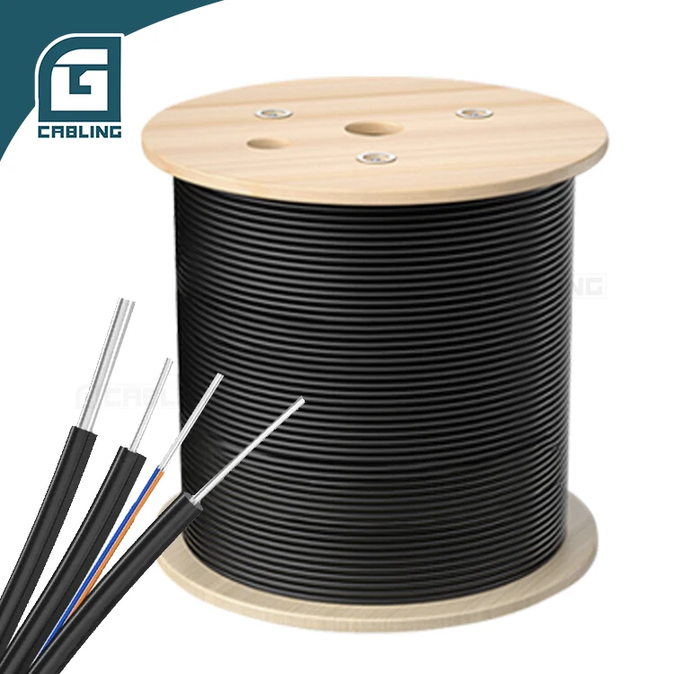 Geteknet G657A1 G657A2 G652D fibre optical internet 1 2 4 core indoor outdoor ftth flat fiber optic drop cable