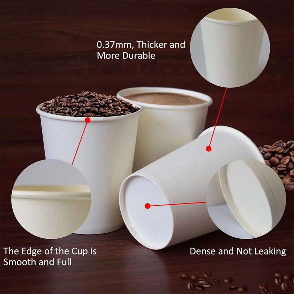 Custom 6oz 8oz Cardboard Vasos De Papel Para Con Tapa Single Double Triple Wall Biodegradable Disposable Cafe Coffee Paper Cup