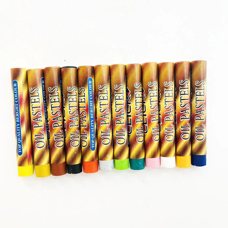 12bags/box Cartoon Non-toxic Crayon Oil Painting Stick Student Pastel Pencils For Drawing Colored Pencils Birthday Gift
