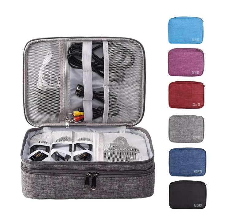 Multifunctional Carry Case Custom Logo Packing Storage Pouch Zipper Durable Electronics Organizer Travel Digital Storage Bag