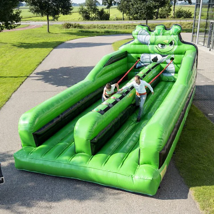 High quality inflatable bungee run interactive game inflatable jumping trampoline bungee run