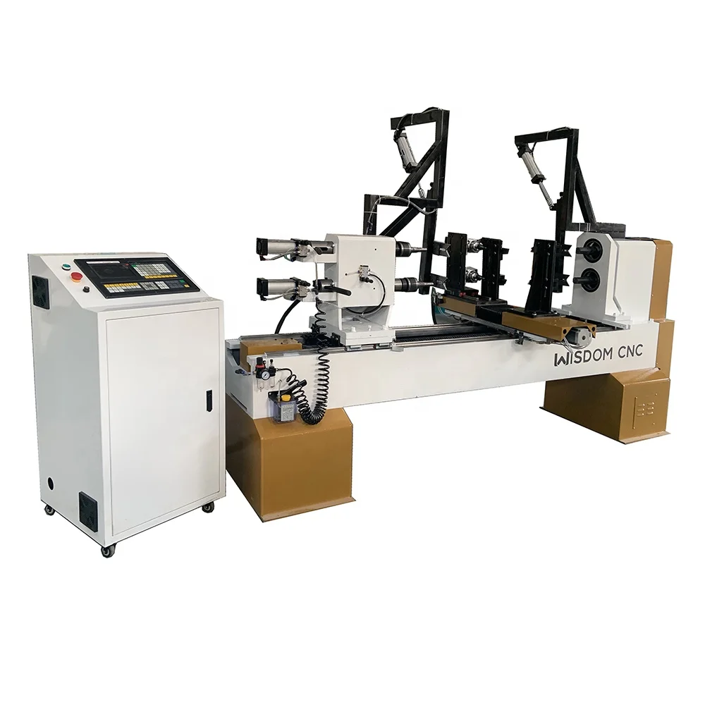 WISDOM CNC WS-L1516 high speed automatic baseball bat chair legs cnc wood turning machine lathe for sale