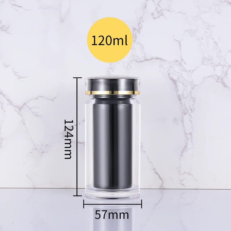 120 ML Black Customizable  Black Plastic PET Jars In Stock Candy Jar Solution