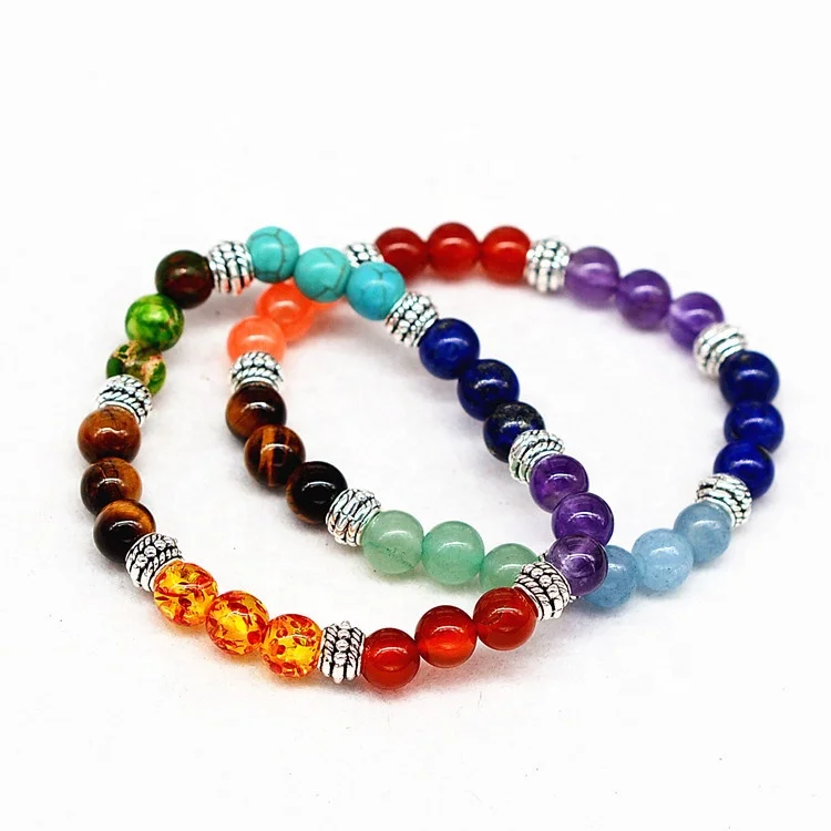 
2021 New Design Lava Rock 7 Chakras Essential Oil Diffuser Bracelet Natural Stone Yoga Beads Bracelet for Men Women 