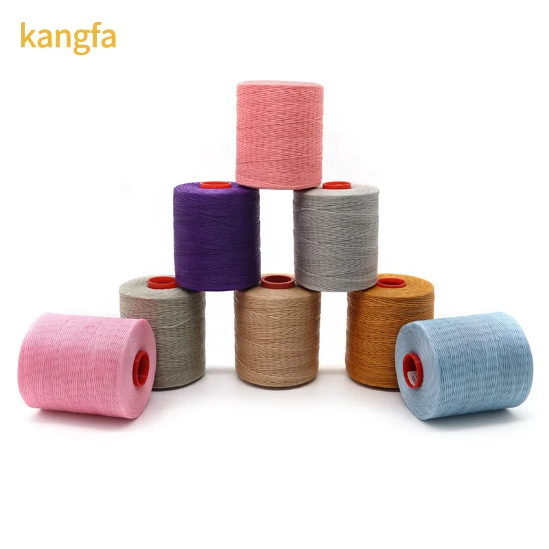 High Quality Waterproof Black 0.8mm 100% Polyester Flat Waxed 210D/16 Braided Thread For Leather