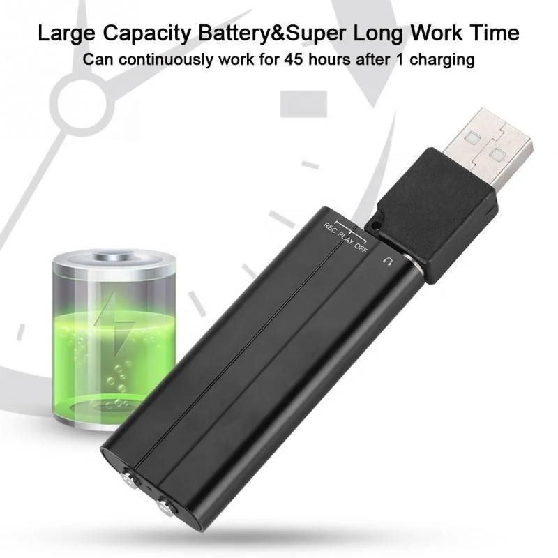 QZT Micro Voice Recorder VOR Mini Digital Voice Recorder Noise Reduction Long Lasting Recorder MP3