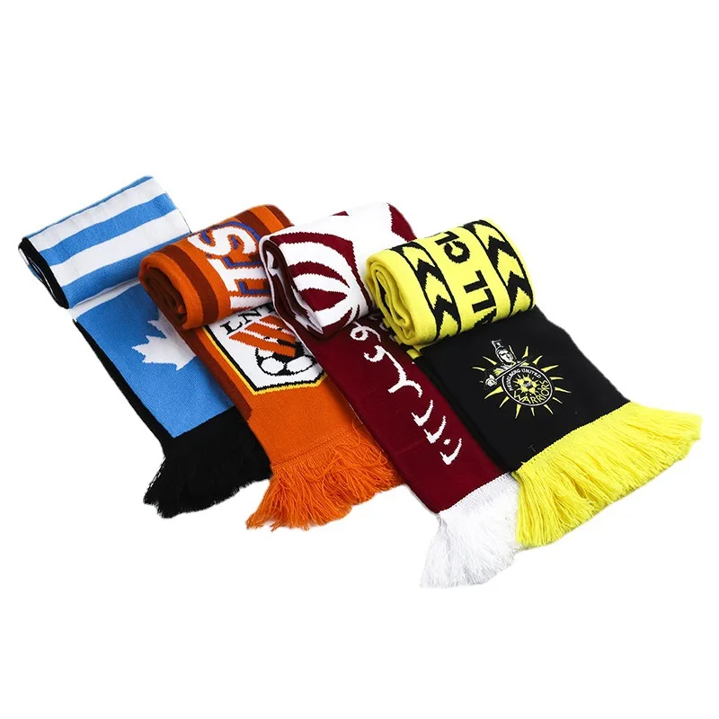 Customized Promotion Scarf Flag Custom Logo Country Soccer Sports Team Football Fans National Flag Scarf Tassel Scarves