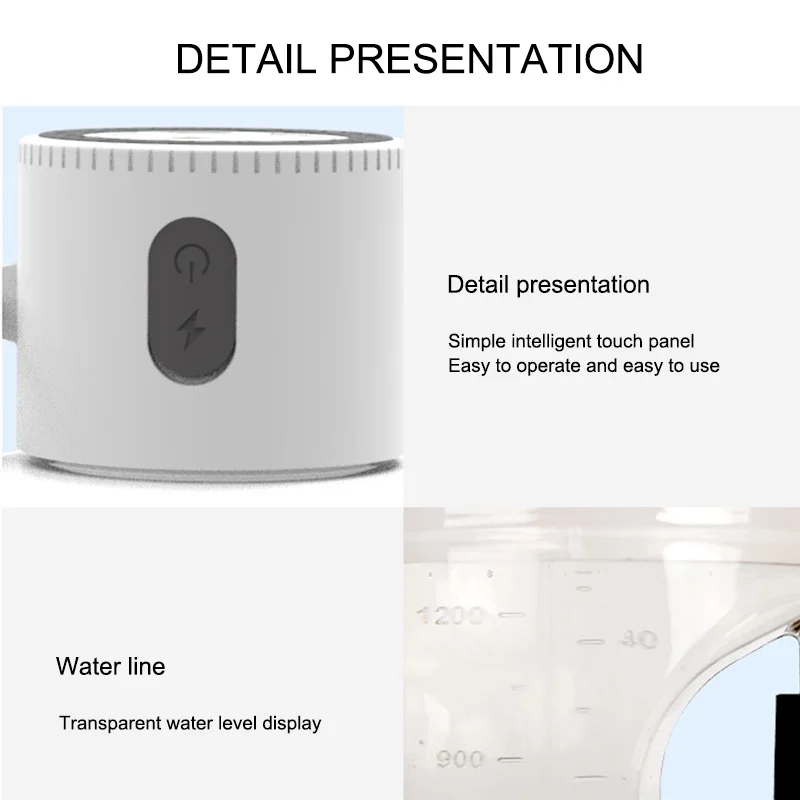 SOUDRON new 1.5l hydrogen generator water bottle portable nano hydrogen sport water ion bottle with USB charging