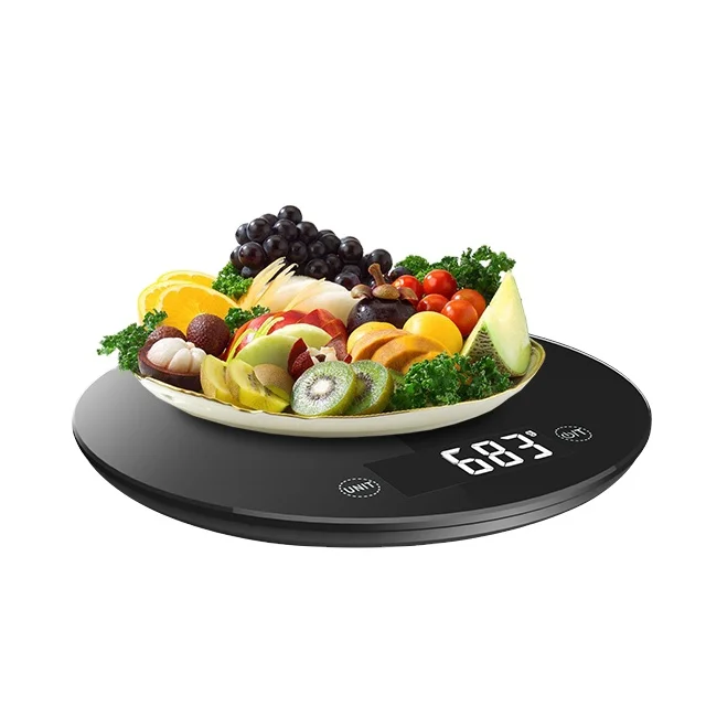 2022 New High Quality CE Rohs OEM Glass Printing Customized Logo Round Shape Best Selling Digital Kitchen Precise Scales