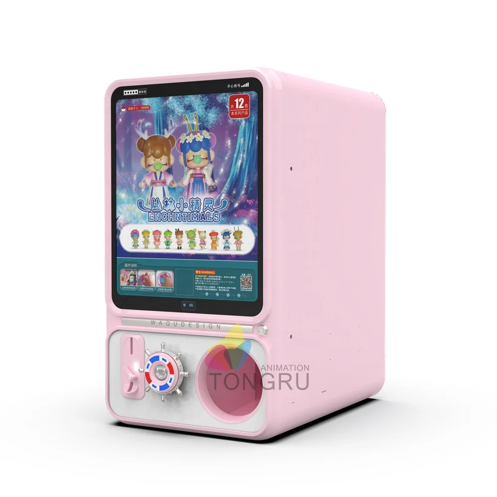 Розовый мини-автомат Gashapon японский игровой автомат с монетоприемным управлением Kimetsu игрушки для капсул 1 год гарантии английский